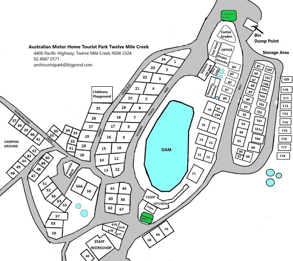 Australian Motor Home Tourist Park Twelve Mile Creek Karuah 外观 照片